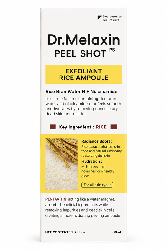 Dr. Melaxin Peel Shot White Rice Ampoule 80ml – Rice Bran Water & Niacinamide Serum